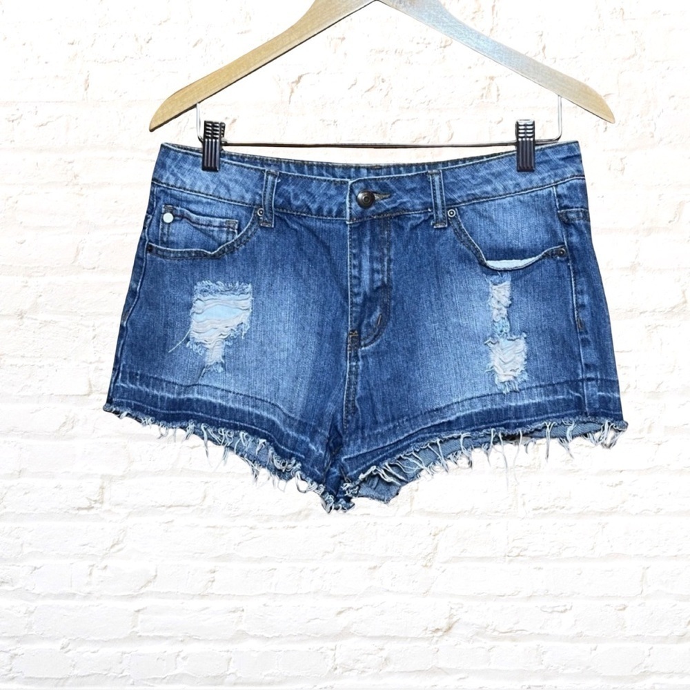 Adam Levine High Rise Frayed Denim Shorts Size 9/10 juniors